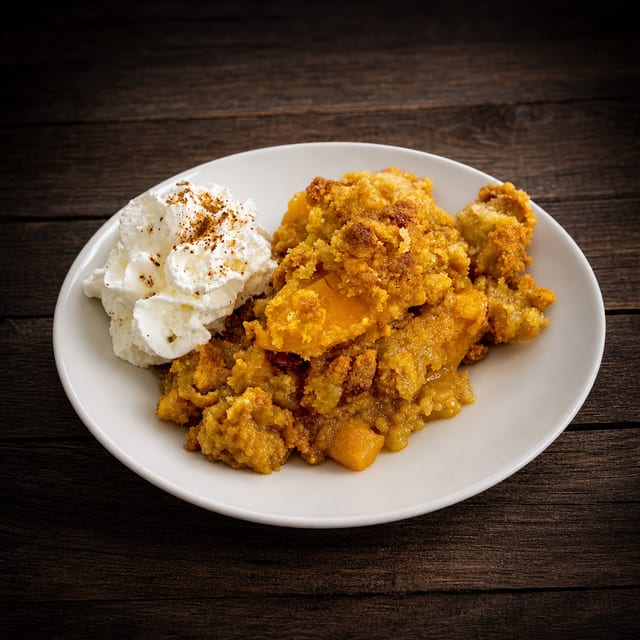 Honey Bourbon Peach Cobbler.