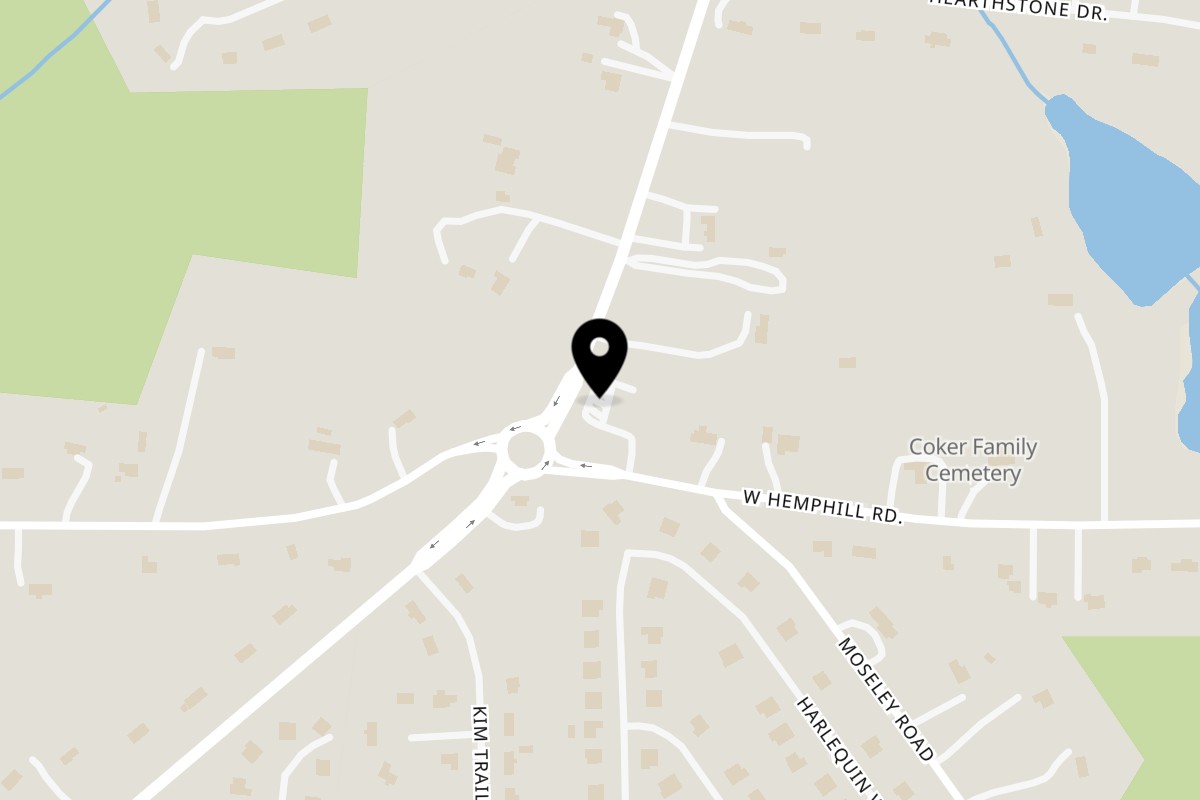 Map showing the location of Disruption BBQ on 1334 GA-138 in Stockbridge